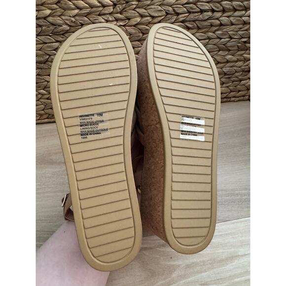 NWB! Anne Klein Brown Vinette Slip On Wedges Slingback Sandals - Picture 7 of 8